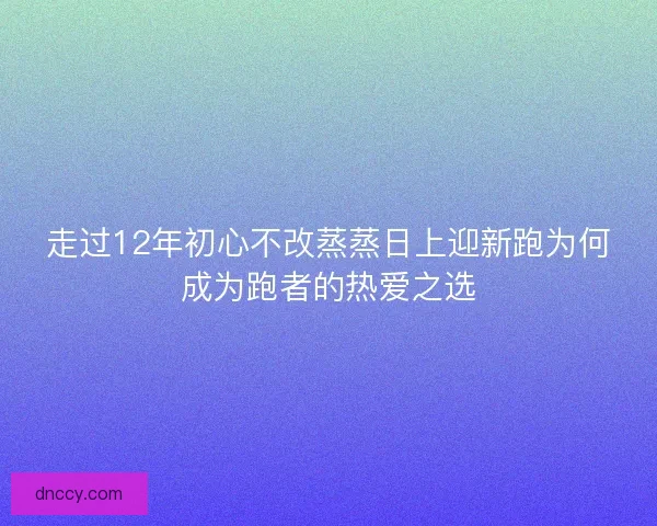 走过12年初心不改蒸蒸日上迎新跑为何成为跑者的热爱之选