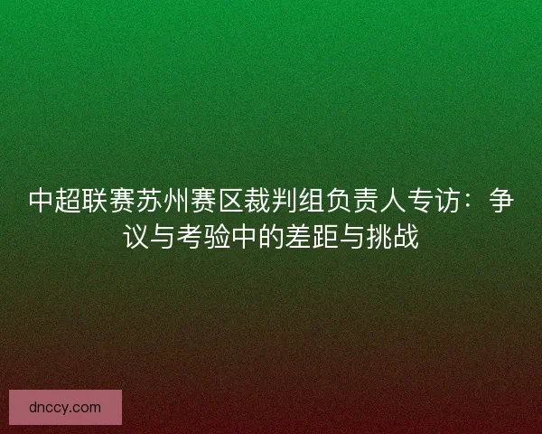 中超联赛苏州赛区裁判组负责人专访:争议与考验中的差距与挑战 中超联赛苏州赛区裁判组负责人专访:争议与考验中的差距与挑战